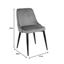 Καρέκλα Zedna pakoworld μπεζ βελούδο με μαύρα μεταλλικά πόδια 51x58x84εκ