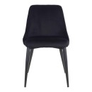 Καρέκλα Zedna pakoworld μαύρο βελούδο με μαύρα μεταλλικά πόδια 51x58x84εκ