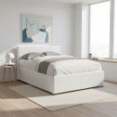 Κρεβάτι Dellia pakoworld με αποθηκευτικό χώρο pu λευκό 120x200εκ