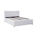 Κρεβάτι Dellia pakoworld με αποθηκευτικό χώρο pu λευκό 120x200εκ