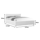 Κρεβάτι Dellia pakoworld με αποθηκευτικό χώρο pu λευκό 150x200εκ