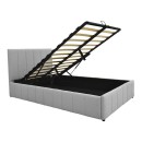 Κρεβάτι Snuggle pakoworld με αποθηκευτικό χώρο ύφασμα γκρι 120x200εκ