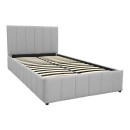 Κρεβάτι Snuggle pakoworld με αποθηκευτικό χώρο ύφασμα γκρι 120x200εκ