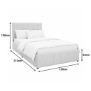 Κρεβάτι Snuggle pakoworld με αποθηκευτικό χώρο ύφασμα γκρι 120x200εκ