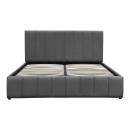 Κρεβάτι Snuggle pakoworld με αποθηκευτικό χώρο βελούδο ανθρακί 160x200εκ