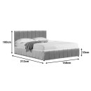 Κρεβάτι Snuggle pakoworld με αποθηκευτικό χώρο βελούδο ανθρακί 160x200εκ