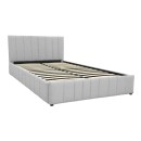 Κρεβάτι Snuggle pakoworld με αποθηκευτικό χώρο ύφασμα γκρι 160x200εκ