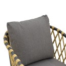 Πολυθρόνα Peluxe pakoworld αλουμίνιο ανθρακί-pe σχοινί φυσικό-μαξιλάρια γκρι 54x62x84εκ