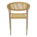 Πολυθρόνα Ammos pakoworld στοιβαζόμενη αλουμίνιο μόκα-pe σχοινί σε φυσική απόχρωση 56x61,5x82εκ