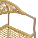 Πολυθρόνα Ammos pakoworld στοιβαζόμενη αλουμίνιο μόκα-pe σχοινί σε φυσική απόχρωση 56x61,5x82εκ