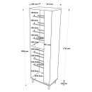 Παπουτσοθήκη Scarpiera pakoworld 18 ζευγών σε φυσικο-ανθρακι απόχρωση 57.2x35.5x185.6εκ