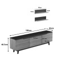 Σύνθετο σαλονιού Kasia pakoworld μπεζ μαρμάρου-sonoma 180x35x48.5εκ