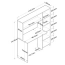 Γραφείο με βιβλιοθήκη Janson pakoworld oak 113.2x40x141.8εκ