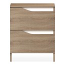 Κομοδίνο Verena pakoworld sonoma-λευκό 40x40x50εκ