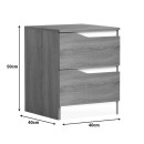 Κομοδίνο Verena pakoworld sonoma-λευκό 40x40x50εκ