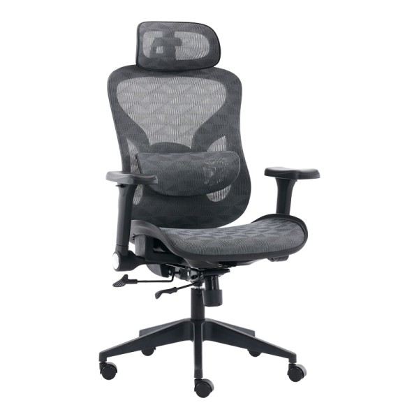 Καρέκλα γραφείου εργασίας Mesgo pakoworld μαύρο-γκρι 68x67-72x110-136εκ