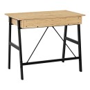 Γραφείο εργασίας Lione pakoworld με συρτάρια σε oak απόχρωση με πόδι μαύρο μέταλλο 90x50x75εκ