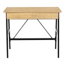 Γραφείο εργασίας Lione pakoworld με συρτάρια σε oak απόχρωση με πόδι μαύρο μέταλλο 90x50x75εκ