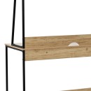 Γραφείο εργασίας Herbey pakoworld με ράφια σε oak απόχρωση με πόδι μαύρο μέταλλο 100x48x139εκ