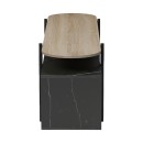 Έπιπλο τηλεόρασης Medousa pakoworld sonoma - μαύρη όψη μαρμάρου 160x35.5x50εκ