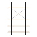 Βιβλιοθήκη-Ραφιέρα Varous pakoworld καρυδί-μαύρο μέταλλο 120x28x180εκ