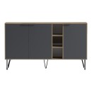 Μπουφές Balain pakoworld sonoma-ανθρακί 142x35.5x83εκ