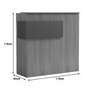 Γραφείο reception Optima pakoworld με led sonoma-λευκή όψη μαρμάρου 110x40x110εκ