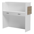 Γραφείο reception Optima pakoworld με led λευκό-sonoma 110x40x110εκ