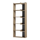 Βιβλιοθήκη Corpus pakoworld sonoma - ανθρακί 61x22x162εκ