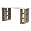 Γραφείο με ραφιέρα  Colmar pakoworld sonoma-λευκό 140x60x75εκ