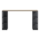 Γραφείο με ραφιέρα Colmar pakoworld ανθρακί- sonoma 140x60x75εκ