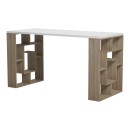 Γραφείο με ραφιέρα Labirent pakoworld sonoma-λευκό 140x60x75εκ