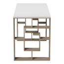 Γραφείο με ραφιέρα Labirent pakoworld sonoma-λευκό 140x60x75εκ