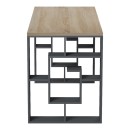 Γραφείο με ραφιέρα Labirent  pakoworld ανθρακί-sonoma 140x60x75εκ