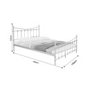 Κρεβάτι Beowulf pakoworld λευκό μεταλλικό 140x190εκ