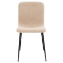 Καρέκλα Gratify pakoworld ύφασμα εκρού-πόδι μαύρο