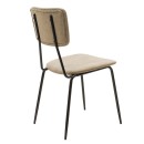 Καρέκλα Tania pakoworld ύφασμα μπεζ antique-μαύρο πόδι | Συσκευασία 4 τμχ