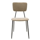 Καρέκλα Tania pakoworld ύφασμα μπεζ antique-μαύρο πόδι | Συσκευασία 4 τμχ