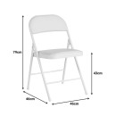 Καρέκλα Niro pakoworld πτυσσόμενη pu-μέταλλο σε λευκή απόχρωση 46x46x79εκ | Συσκευασία 4 τμχ