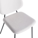 Καρέκλα Pietro I pakoworld μπεζ ύφασμα-πόδι μαύρο μέταλλο 45x55x82.5εκ | Συσκευασία 4 τμχ