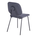 Καρέκλα Pietro I pakoworld ανθρακί ύφασμα-πόδι μαύρο μέταλλο 45x55x82.5εκ | Συσκευασία 4 τμχ