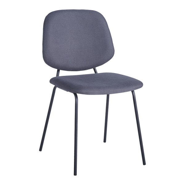 Καρέκλα Pietro I pakoworld ανθρακί ύφασμα-πόδι μαύρο μέταλλο 45x55x82.5εκ | Συσκευασία 4 τμχ