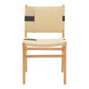 Καρέκλα Julien pakoworld rubberwood και επένδυση με σχοινί σε φυσικό-μαύρο χρώμα 61x54x85εκ