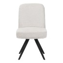 Καρέκλα περιστρεφόμενη Novo pakoworld ύφασμα λευκό μπουκλε-πόδια μαύρο μεταλλικό 65.5x50x90εκ | Συσκευασία 2 τμχ