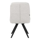 Καρέκλα περιστρεφόμενη Novo pakoworld ύφασμα λευκό μπουκλε-πόδια μαύρο μεταλλικό 65.5x50x90εκ | Συσκευασία 2 τμχ