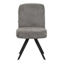 Καρέκλα περιστρεφόμενη Novo pakoworld ύφασμα γκρι μπουκλέ-πόδια μαύρο μεταλλικό 65.5x50x90εκ | Συσκευασία 2 τμχ