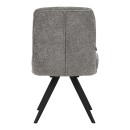 Καρέκλα περιστρεφόμενη Novo pakoworld ύφασμα γκρι μπουκλέ-πόδια μαύρο μεταλλικό 65.5x50x90εκ | Συσκευασία 2 τμχ