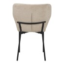 Καρέκλα Mavier pakoworld ύφασμα μπεζ-πόδια μαύρο μεταλλικό 48x61.5x82εκ | Συσκευασία 2 τμχ