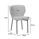 Καρέκλα Mavier pakoworld ύφασμα μπεζ-πόδια μαύρο μεταλλικό 48x61.5x82εκ | Συσκευασία 2 τμχ