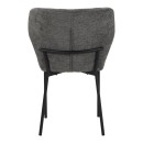Καρέκλα Mavier pakoworld ανθρακί ύφασμα με πόδια μαύρο μεταλλικό 48x61.5x82εκ | Συσκευασία 2 τμχ